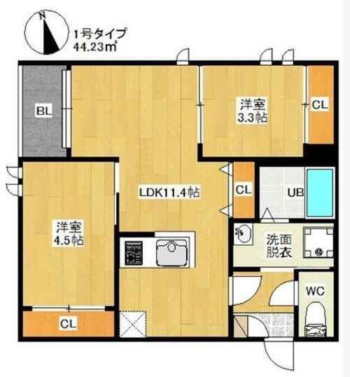 福岡県福岡市東区若宮5丁目(アパート)の賃貸物件の間取り