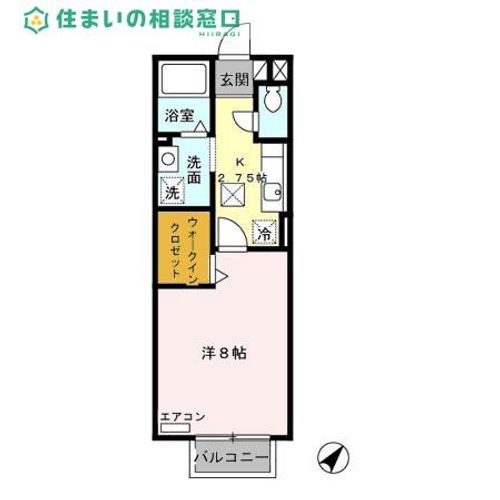愛知県西尾市寄住町東浦(アパート)の賃貸物件の間取り