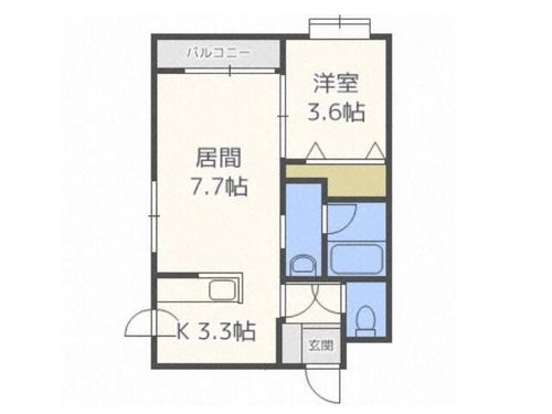 シャリテ平岸Ⅰ303の間取り