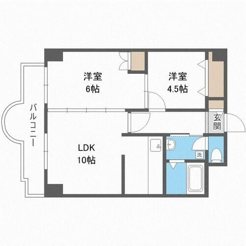 北海道札幌市中央区南十二条西1丁目(マンション)の賃貸物件の間取り