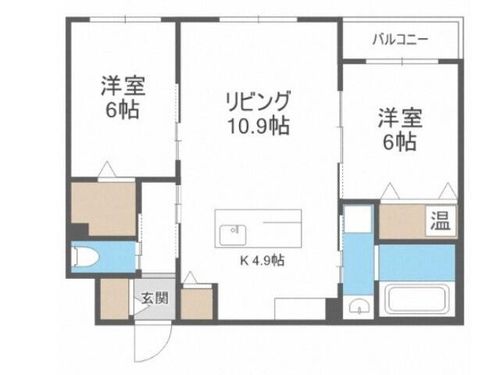 グランメールアサヒⅥの間取り