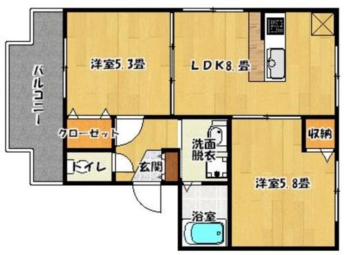 福岡県福岡市早良区次郎丸4丁目(アパート)の賃貸物件の間取り