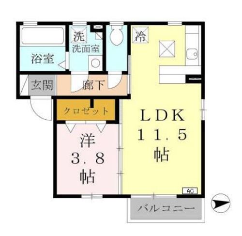 大阪府豊中市庄本町2丁目(アパート)の賃貸物件の間取り