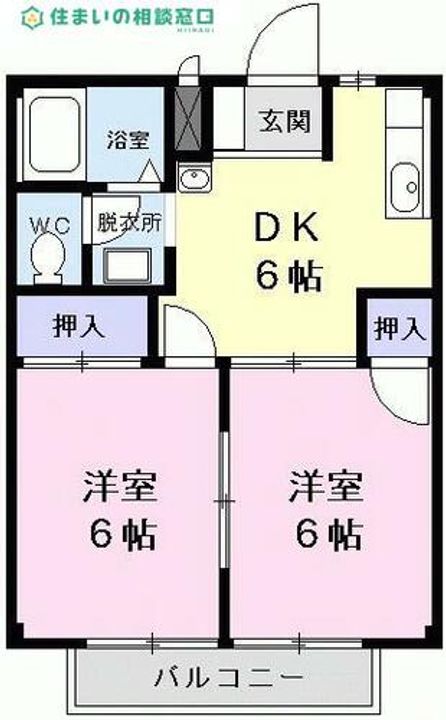 愛知県高浜市八幡町6丁目(アパート)の賃貸物件の間取り