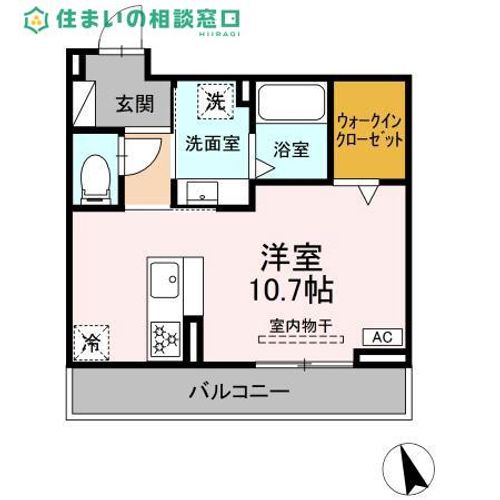 愛知県岡崎市明大寺町字西郷中(アパート)の賃貸物件の間取り