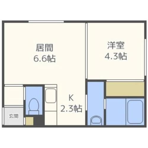 北海道札幌市西区発寒一条3丁目(マンション)の賃貸物件の間取り