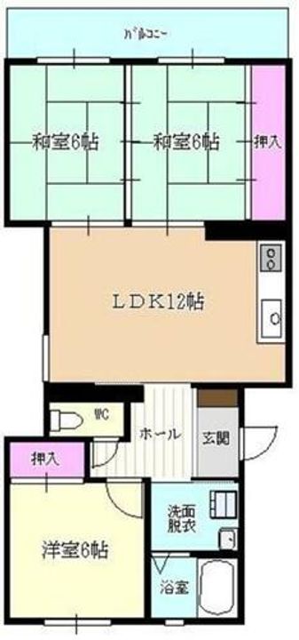 福岡県福岡市南区寺塚1丁目(マンション)の賃貸物件の間取り