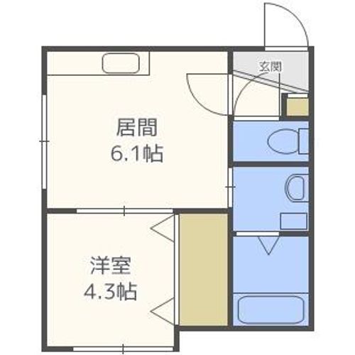 北海道札幌市中央区北二条西18丁目(マンション)の賃貸物件の間取り