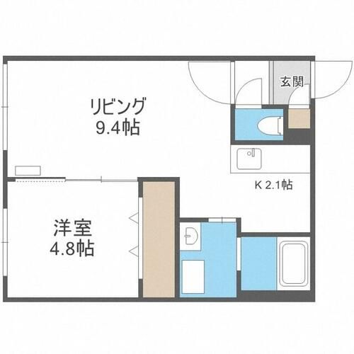 北海道札幌市中央区北十三条西16丁目(マンション)の賃貸物件の間取り