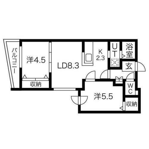 北海道札幌市中央区北七条西27丁目(マンション)の賃貸物件の間取り