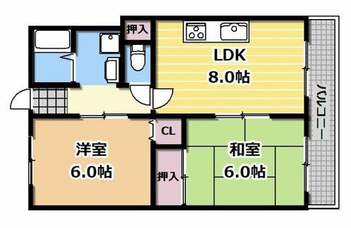 イルソーレ寝屋川西の間取り