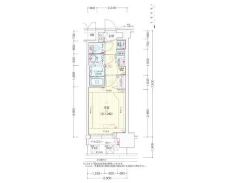 大阪府大阪市浪速区敷津西2丁目(マンション)の賃貸物件の間取り