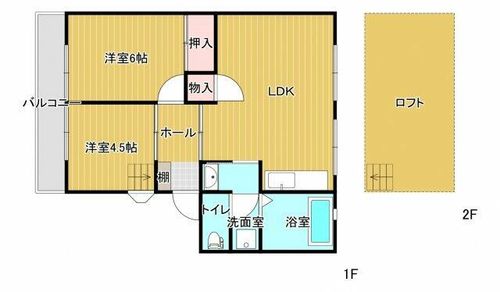 福岡県久留米市合川町(アパート)の賃貸物件の間取り