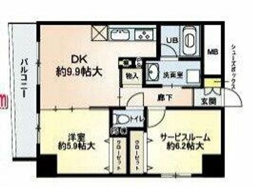 大阪府大阪市浪速区桜川4丁目(マンション)の賃貸物件の間取り