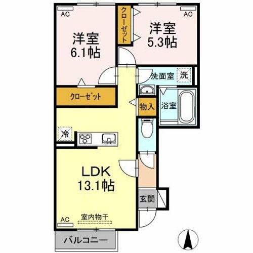 ロワジール多米101の間取り