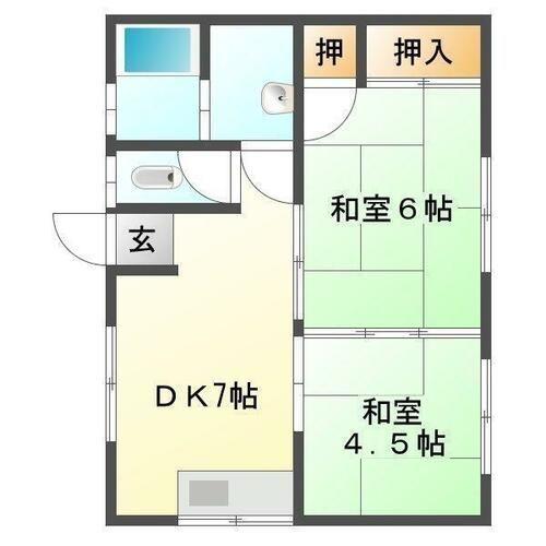 サンハイツ浜の宮Dの間取り