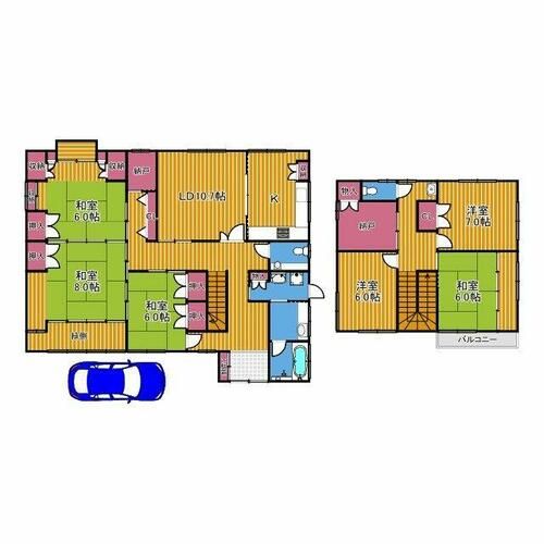大阪府富田林市梅の里3丁目(一戸建)の賃貸物件の間取り