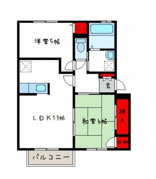 大阪府八尾市新家町1丁目(アパート)の賃貸物件の間取り