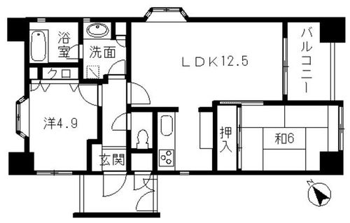 福岡県福岡市博多区古門戸町(マンション)の賃貸物件の間取り
