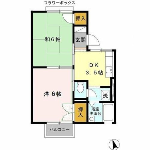 ファミールユタカ Bの間取り
