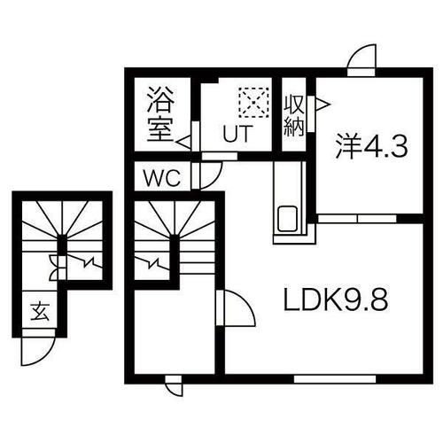 北海道札幌市手稲区前田十条14丁目(アパート)の賃貸物件の間取り