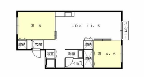 河野コーポ105の間取り