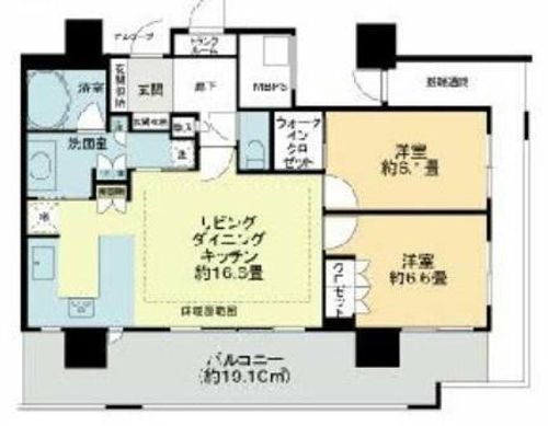 エルザグレース堀江タワー2305の間取り