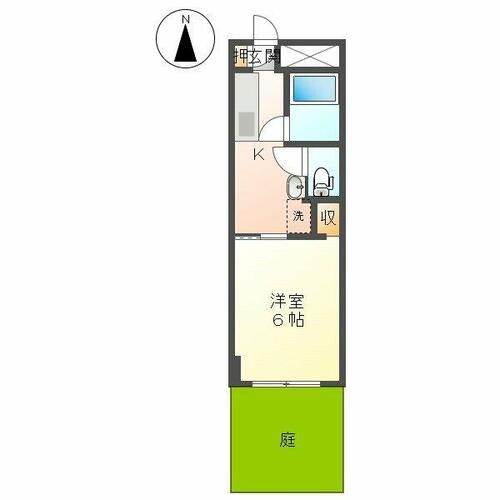 神明ハイツ1Cの間取り