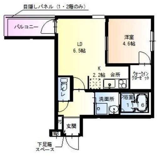大阪府大阪市平野区背戸口1丁目(アパート)の賃貸物件の間取り
