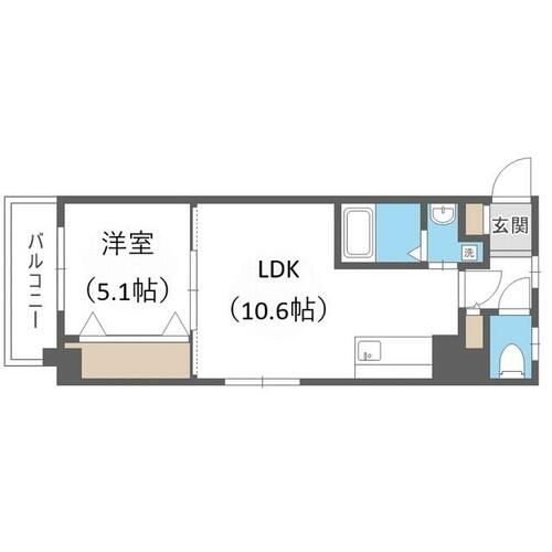 北海道札幌市中央区北十三条西15丁目(マンション)の賃貸物件の間取り