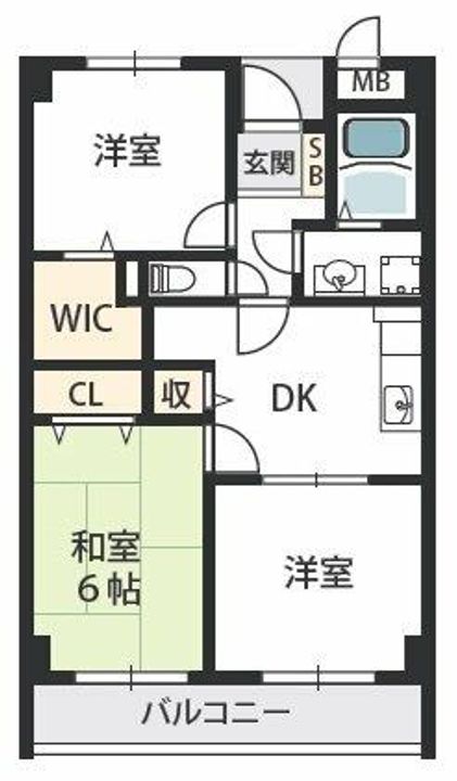 大阪府藤井寺市沢田2丁目(マンション)の賃貸物件の間取り