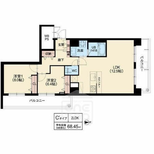 スプランディッド茨木天王の間取り