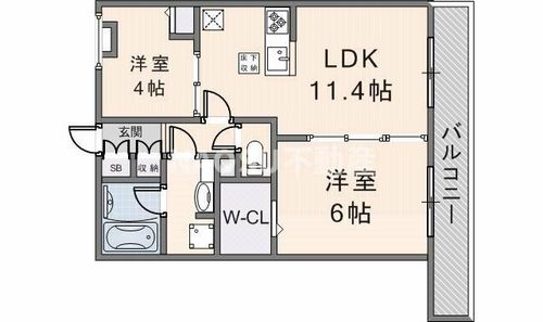 ピオニー北石切102の間取り