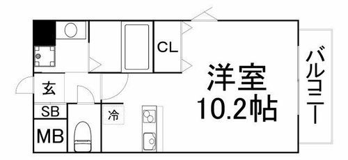 大阪府大阪市中央区上本町西2丁目(マンション)の賃貸物件805の間取り