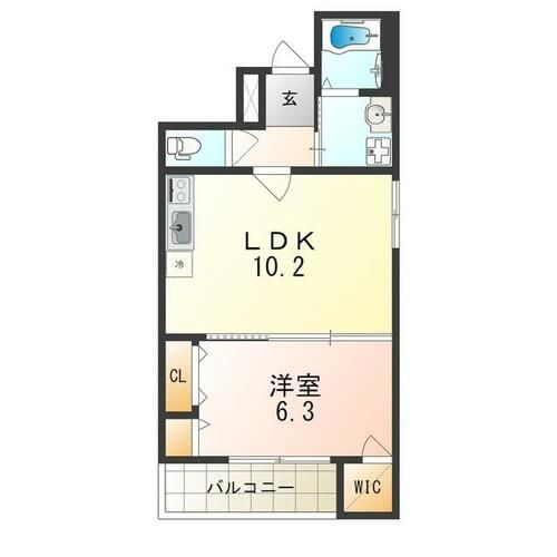 大阪府東大阪市三島1丁目(アパート)の賃貸物件の間取り
