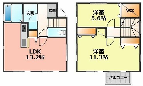 愛知県清須市上条2丁目(一戸建)の賃貸物件の間取り