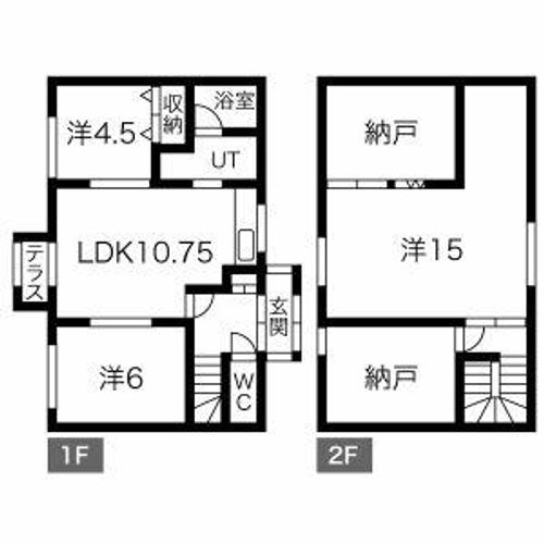 北海道滝川市西町6丁目(一戸建)の賃貸物件の間取り