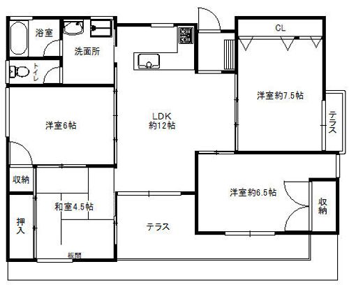 大阪府箕面市桜ケ丘1丁目(マンション)の賃貸物件の間取り