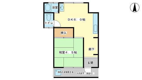 東口アパート201の間取り