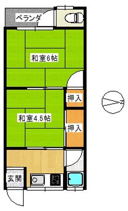 プチハイムキムラ2-Aの間取り