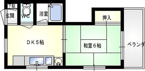 兵庫県尼崎市稲葉荘2丁目(マンション)の賃貸物件の間取り