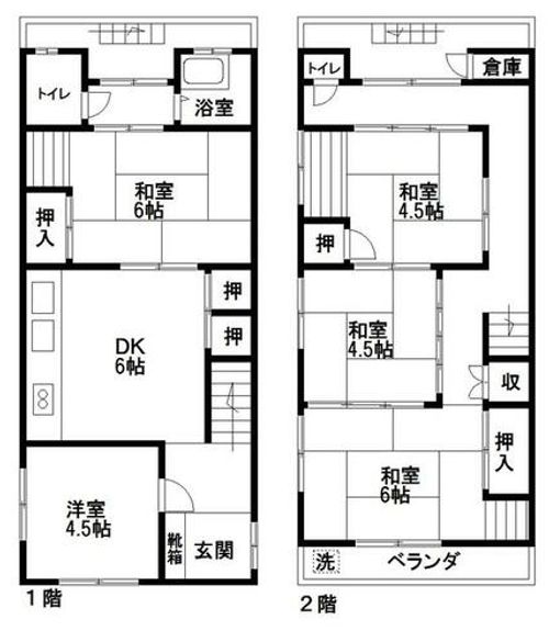 大島1丁目文化住宅101の間取り