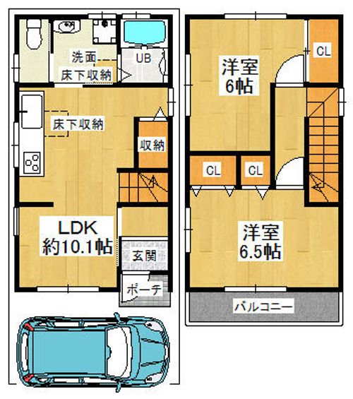 京都府八幡市八幡双栗(一戸建)の賃貸物件の間取り