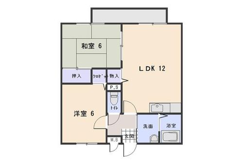 兵庫県たつの市揖保川町山津屋(アパート)の賃貸物件の間取り