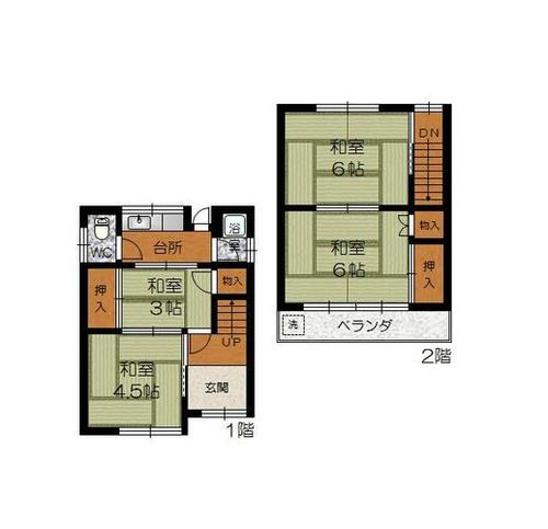 兵庫県神戸市須磨区大黒町2丁目(一戸建)の賃貸物件の間取り