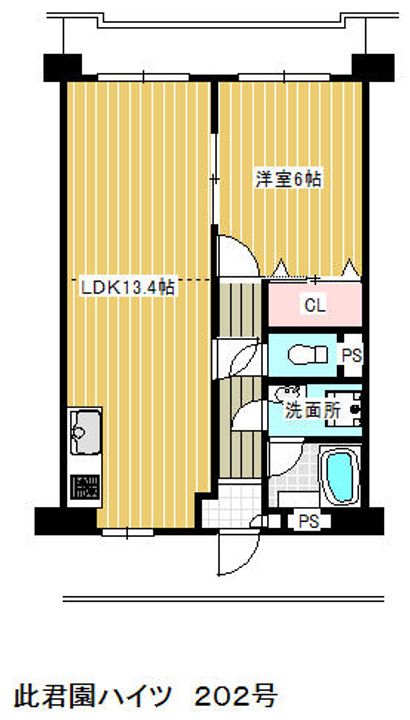 此君園ハイツ202の間取り
