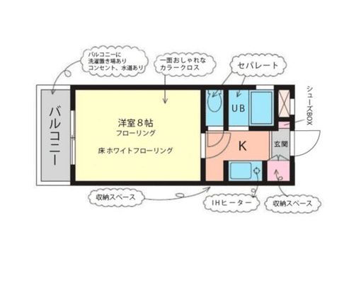 サンフェスタ東福寺A-106の間取り