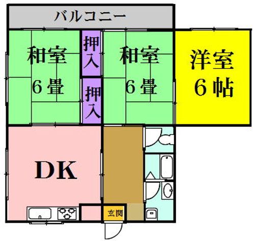 コーポ八坂野302の間取り