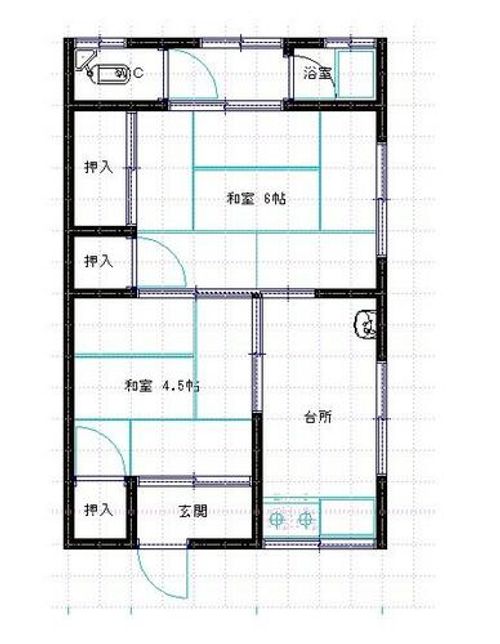 広畑荘201の間取り
