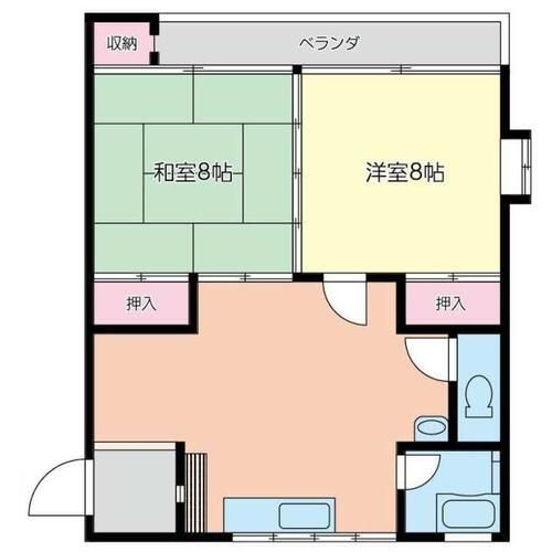 福岡県北九州市門司区柳原町(アパート)の賃貸物件の間取り
